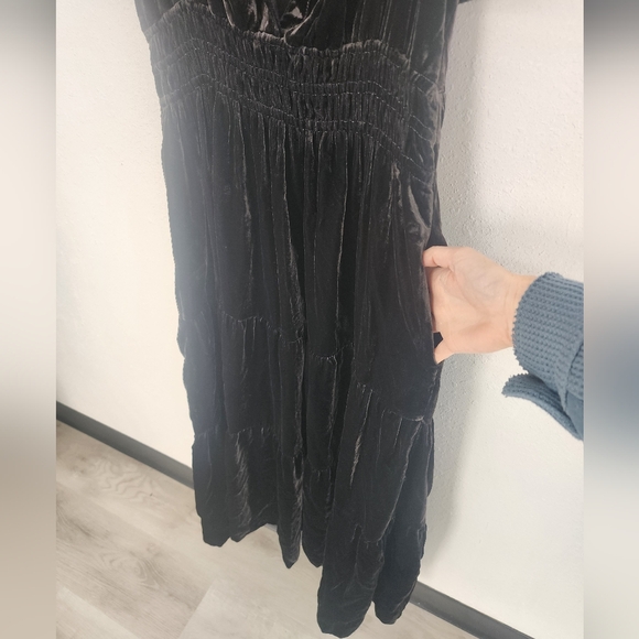 The Somerset Maxi Dress Velvet Edition Anthropologie Black Size Medium - Picture 10 of 11